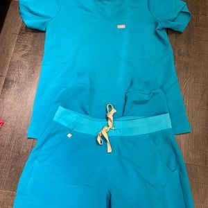 Figs scrub set- turquoise